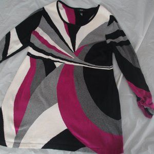 Sweater dress multi color with sequin trim. Size XL. Alfani brand. Like new.